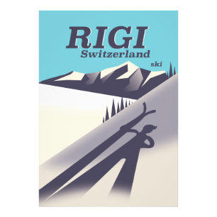 Rigi Schweiz Skireiseplakat Fotodruck