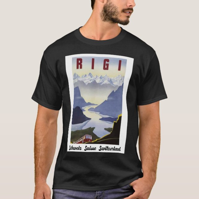 Rigi, Switzerland Vintage Travel  T-Shirt (Vorderseite)