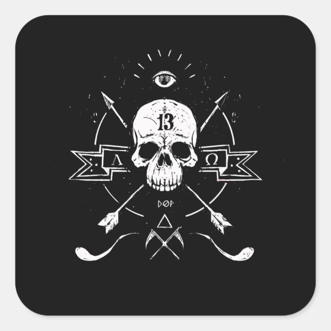 Rigor Mortis Quadratischer Aufkleber (Vorderseite)