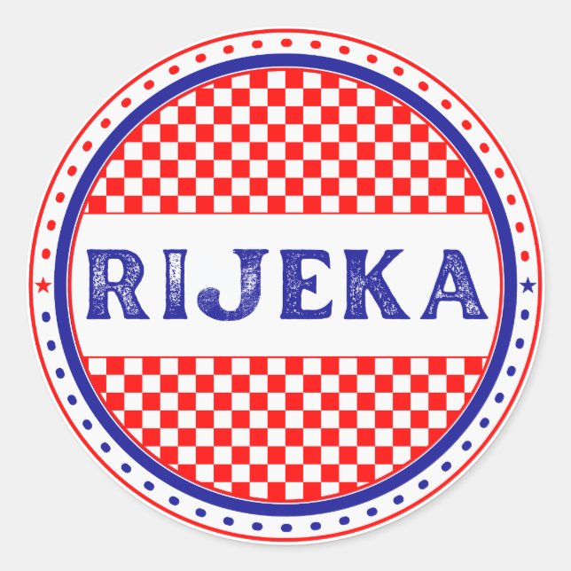 Rijeka City Pride Emblem – Croatian Identity Runder Aufkleber (Vorderseite)