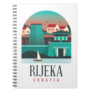 Rijeka Kroatien Vintage Minimal Foto Magnet Notizblock