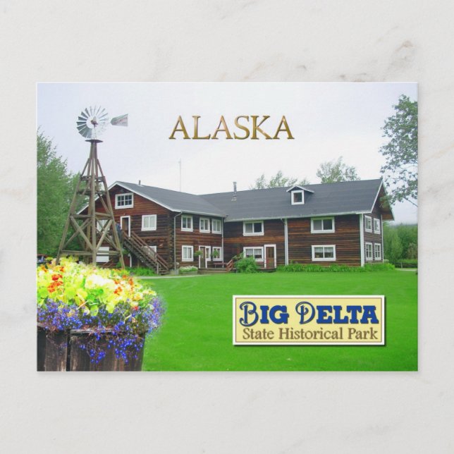 Rika Landing Roadhouse, Big Delta, Alaska Postkarte (Vorderseite)