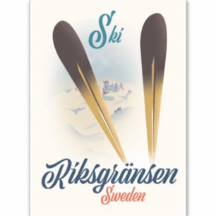 Riksgränsen Schweden Skireise Kunst Aufkleber
