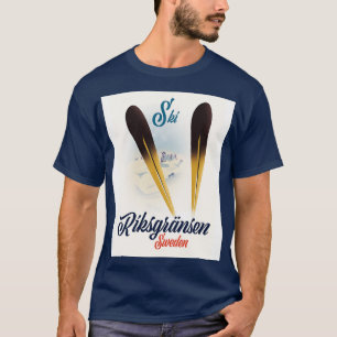 Riksgrnsen Schweden Skiposter T-Shirt