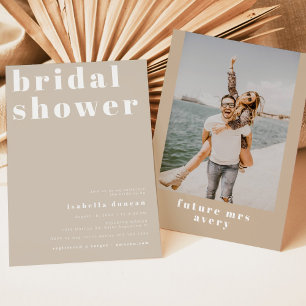 RILEY Bold Boho Retro Beige Creme Brautparty Einladung