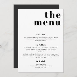 RILEY Bold Modern Retro Let's Eat Menu Card Menükarte