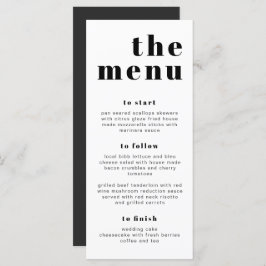 RILEY Bold Modern Retro Long Let's Eat Menu Card Menükarte