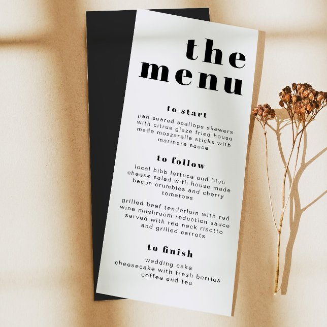 RILEY Bold Modern Retro Long Let's Eat Menu Card Menükarte (Von Creator hochgeladen)