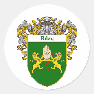 Riley Coat of Arms (Mantled) Runder Aufkleber