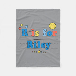 Riley Kinder Namensshirt Alphabet R ist für Riley Fleecedecke