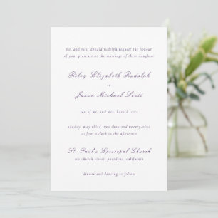 Riley Lila Elegant Wedding Einladung