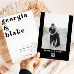 RILEY Modern Bold Contemporary Foto Wedding Einladung