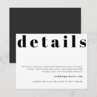 RILEY Retro Bold Modern Wedding Details Card
