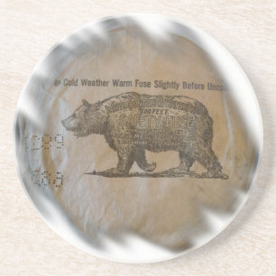 Rillensicherung mit weißer Kante Sandstein Untersetzer