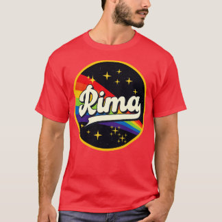 Rima-Regenbogen im Vintagen Weltraum T-Shirt