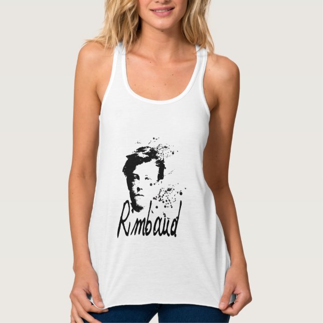 RIMBAUD Portrait Graphic Art Women Top (Vorderseite)
