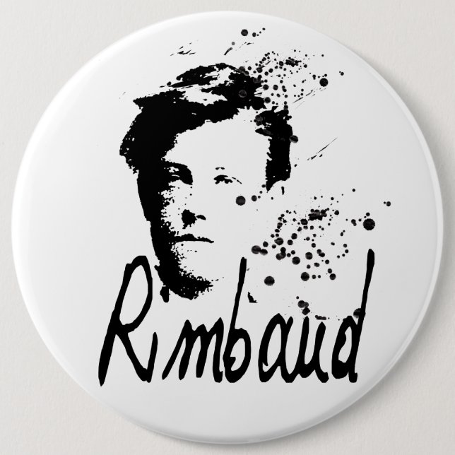 RIMBAUD-Portrait rund Button (Vorderseite)