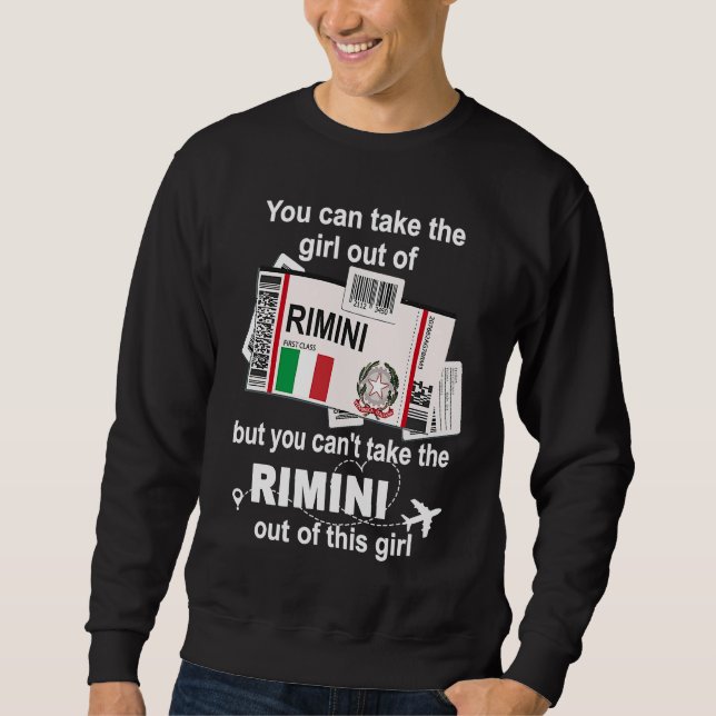 Rimini Boarding Pass  Rimini Girl  Rimini Sweatshirt (Vorderseite)