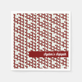 RIMPLY Red White Pattern, Aqiqah Baby Boy Dusche Serviette