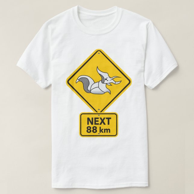 Rimworld Megaspider Warning Road Sign funny meme i T-Shirt (Design vorne)
