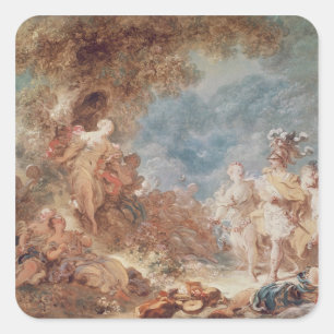 Rinaldo im Garten von Armida Quadratischer Aufkleber