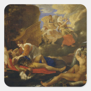 Rinaldo und Armida Quadratischer Aufkleber