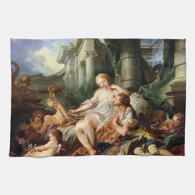 Rinaldo und Armida von François Boucher Geschirrtuch (Horizontal)