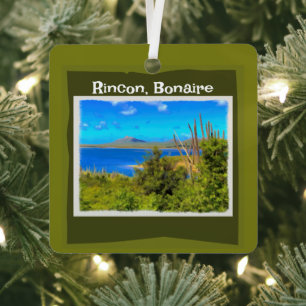 Rincon, Bonaire Aquarell Ornament Aus Metall