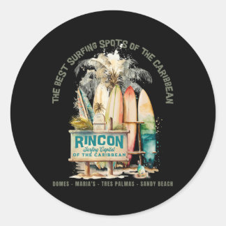 Rincon Pr Surfing Capital Of The Caribbean Surfers Runder Aufkleber