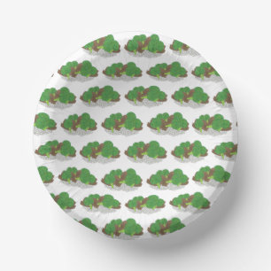 Rind und Broccoli, chinesisch mitgenommen Pappteller