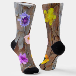 Rinde und Blumen Socken