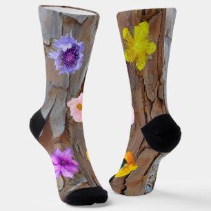 Rinde und Blumen Socken