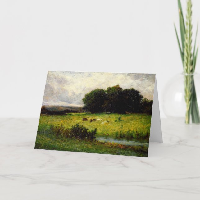 Rinder bei Stream - Edward Mitchell Banister Karte (Vorderseite)