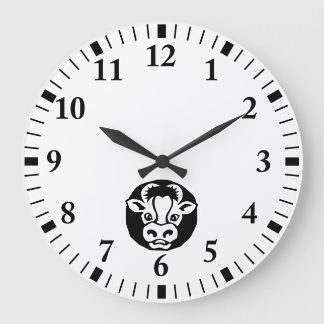 Rinder Große Wanduhr (Vorderseite)