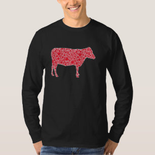 Rinder Herz Valentine S Day Cow Bull Farm Girl T-Shirt