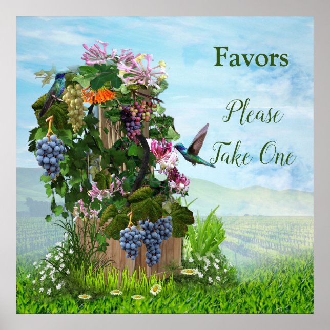 Rinder, Honeysuckles und Hummingbirds Poster (Vorne)