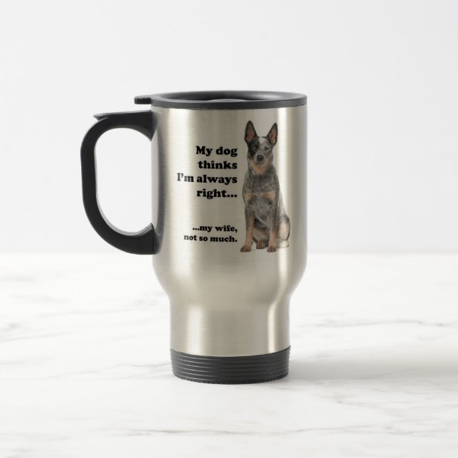 Rinder Hund / Ehefrau Travel Mug Reisebecher (Links)