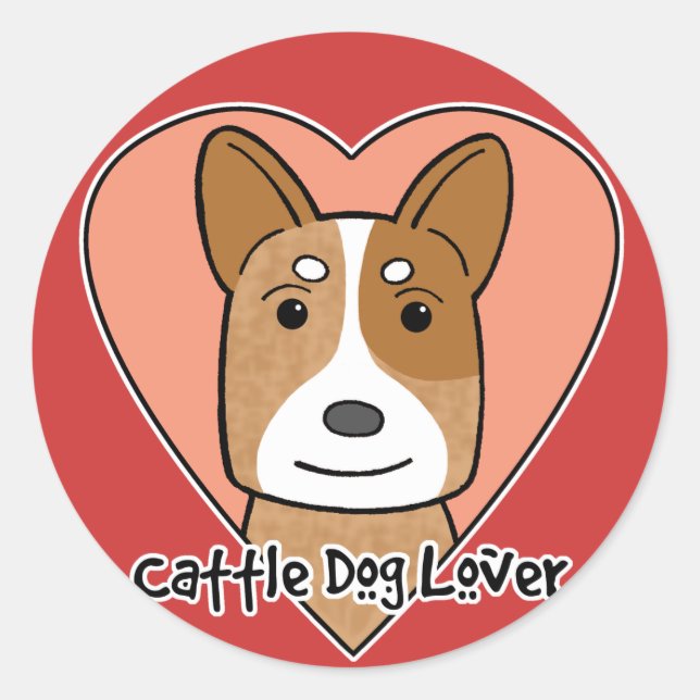 Rinder Hund Lover Runder Aufkleber (Vorderseite)