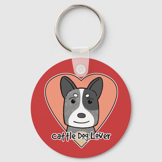 Rinder Hund Lover Schlüsselanhänger (Vorderseite)