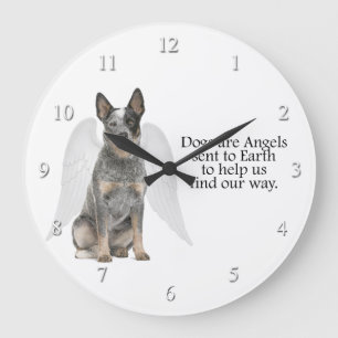 Rinder Hunde Angel Clock Große Wanduhr