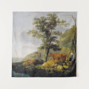 Rinder in der Nähe des Flusses Aelbert Cuyp Wandteppich