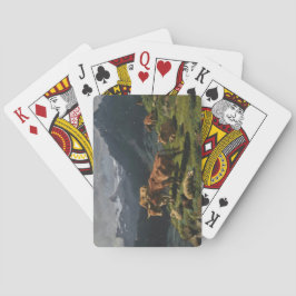 Rinder und Schafe in einer alpinen Landschaft Spielkarten