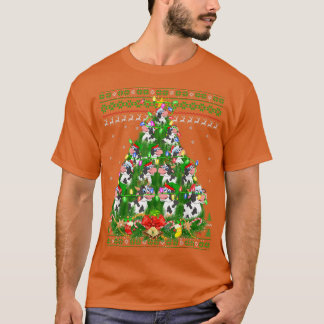 Rinder Xmas Licht Baum Santa Cattle Ugly Christ T-Shirt