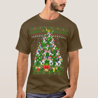 Rinder Xmas Licht Baum Santa Cattle Ugly Christ T-Shirt