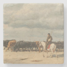 Rinderbestand am Meer (von Eugène Burnand)