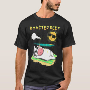 Rinderbraten Bräunende Kuh Am Strand Kalb Urlauber T-Shirt