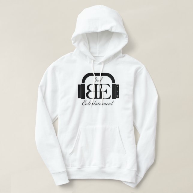 Rindfleisch HNO. - Weißes Hoodie-Schwarz-Logo Hoodie (Design vorne)