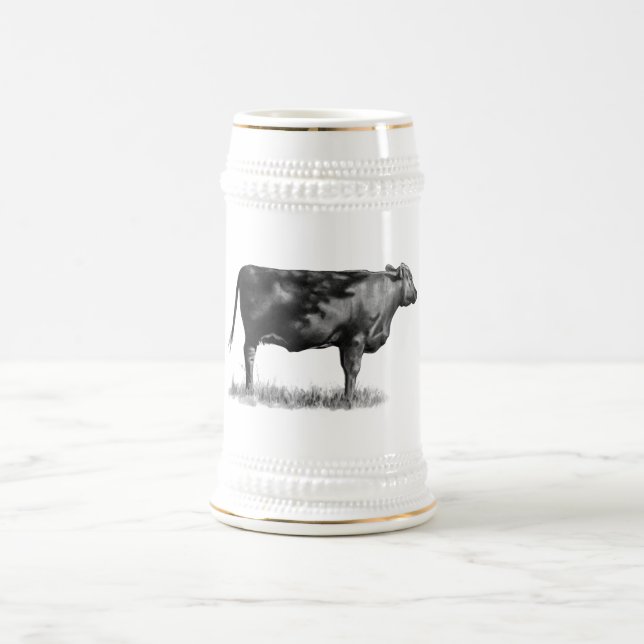 Rindfleisch-Kuh/Färse im Bleistift: Realismus: Bierglas (Mittel)