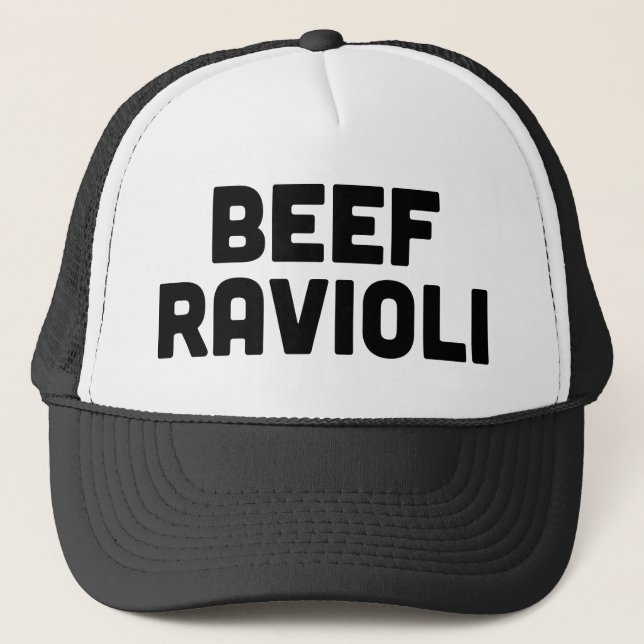 RINDFLEISCH-RAVIOLI-Spaßslogan-Fernlastfahrerhut Truckerkappe (Vorderseite)