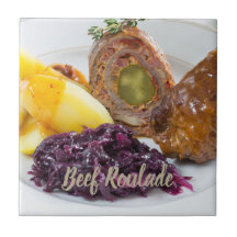 Rindfleisch Roulade mit Kartoffeln und rote Kohlkü